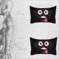 Preview: Auto Nackenkissen 20x30cm Nackenpolster Leder Schwarz mit Druck Design
